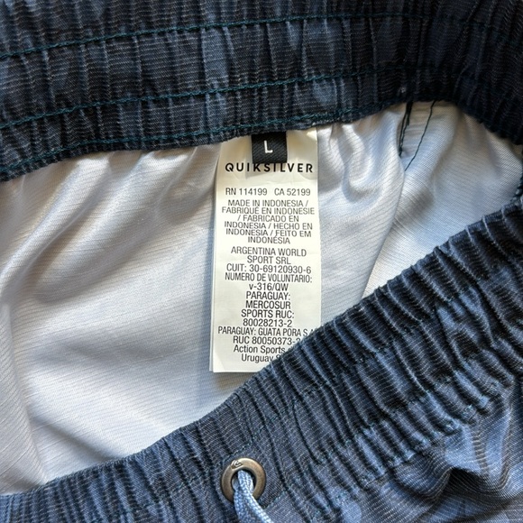 Quicksilver Men’s Boardshorts Blue Palm Tree Print Size L NWT - Picture 4 of 7